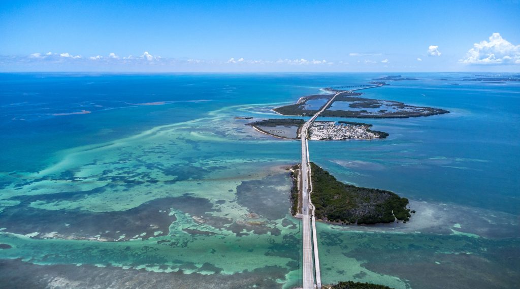 A long bridge crossing the sea Key West, Florida